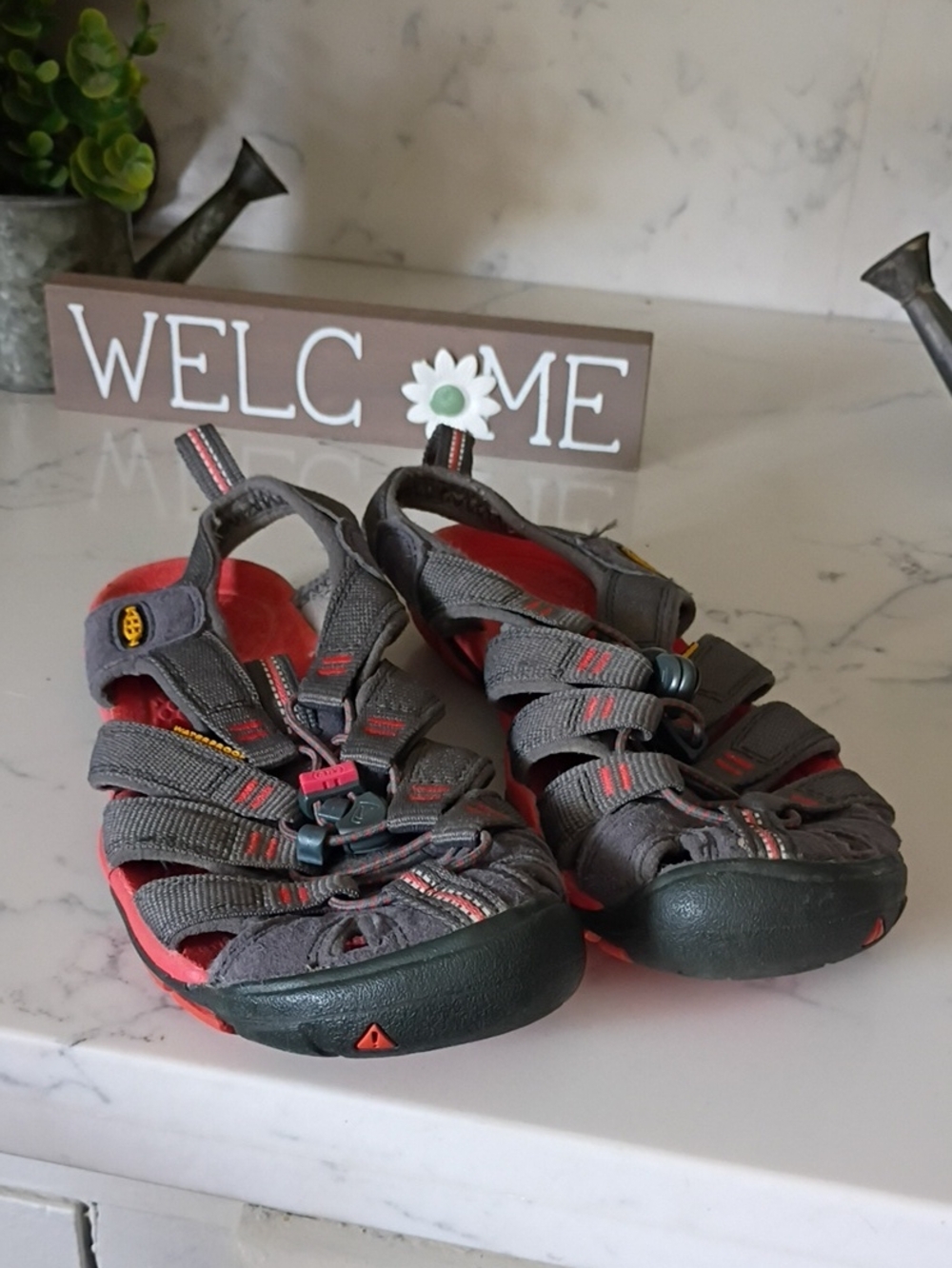 Keen Waterproof  Gray and Orange Closed-Toe Sandals